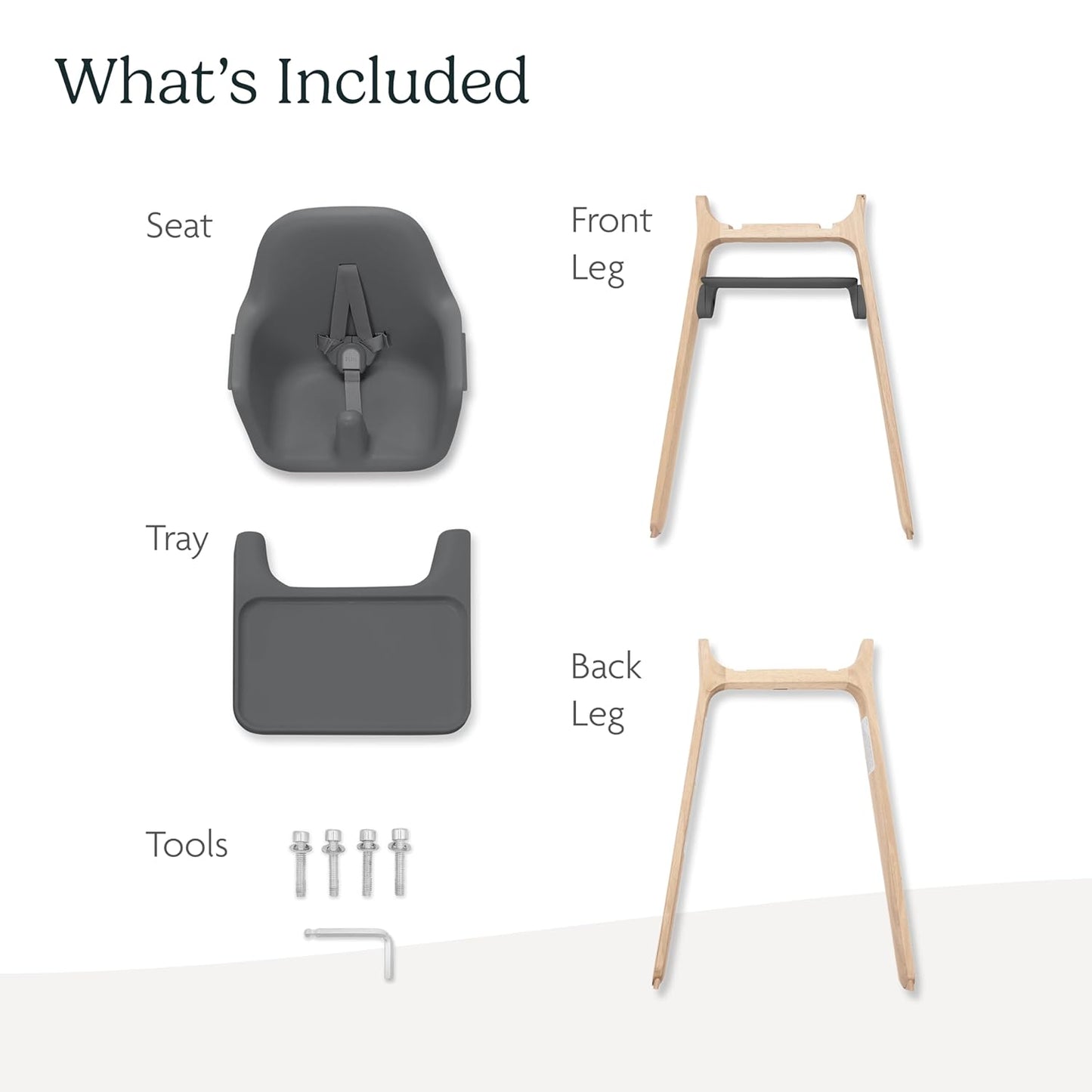 UPPAbaby Ciro High Chair/Sleek, Easy-to-Clean Design/Perfect-Fit Tray to Bring Baby to Table/Patent-Pending Harness/Dual-Position, 180-Degree Rotating Footrest/Jake (Charcoal/Rubberwood)