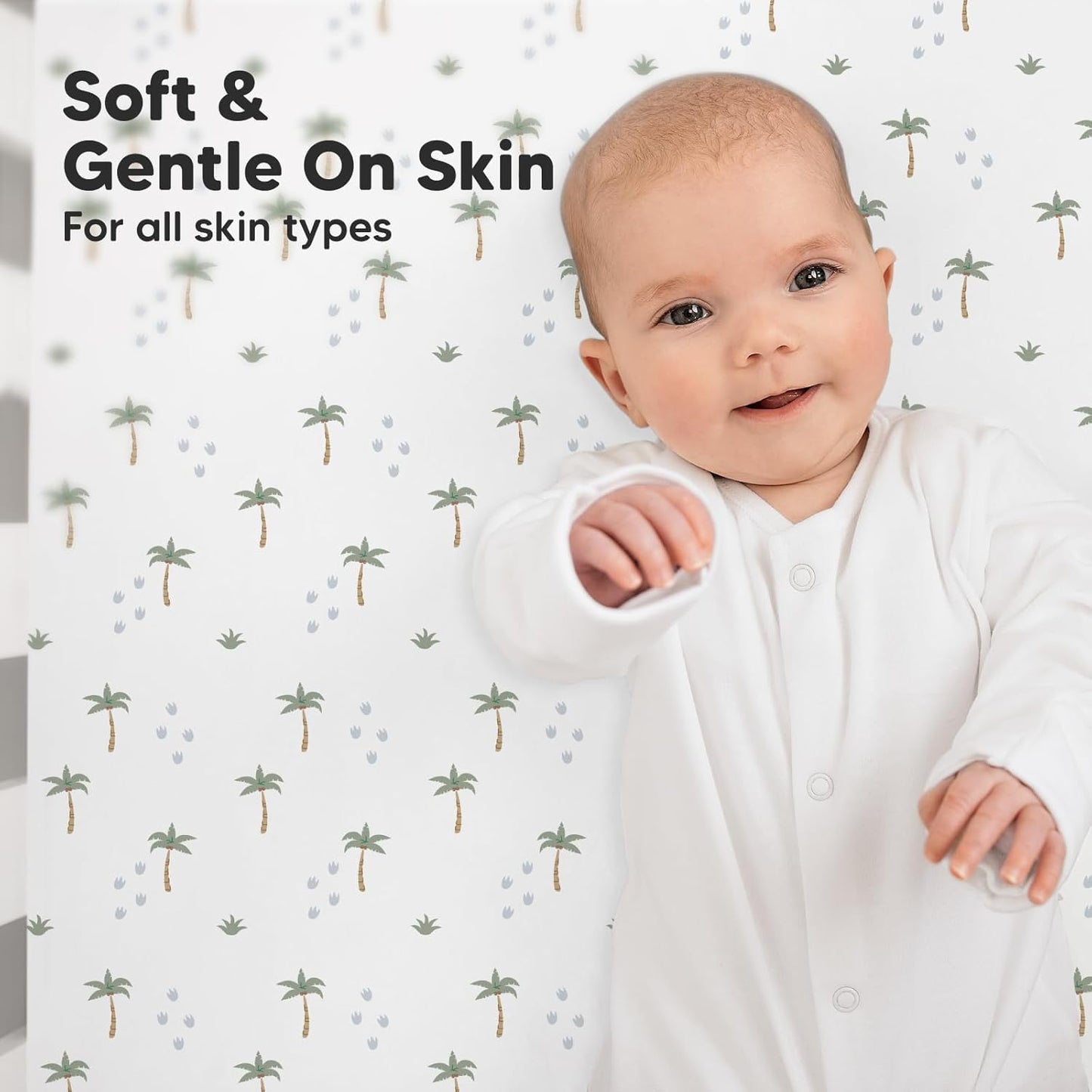 KeaBabies 2-Pack Organic Crib Sheets for Boys, Girls - 52x28 Fitted Crib Mattress Sheet Neutral, Breathable Jersey Cotton Cover for Baby Bed, Toddler Mattress, Soft & Cute Prints (Roarsome)