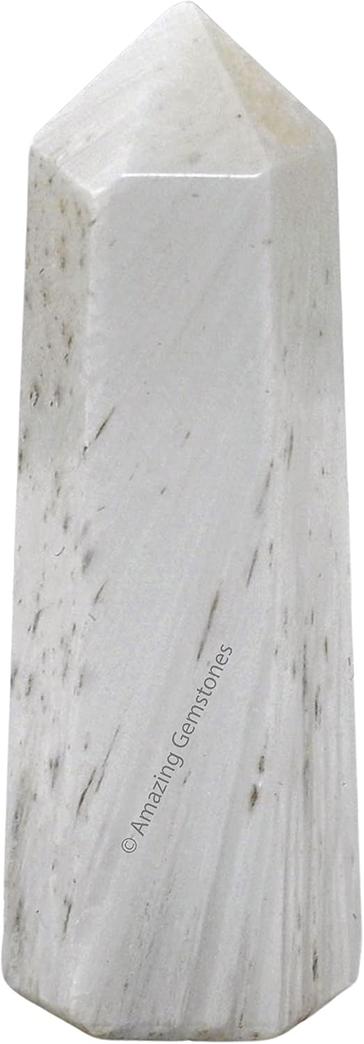 Amazing Gemstone Scolecite Crystal Towers - Natural Healing Crystal Point Obelisk for Reiki Healing and Crystal Grid (2 Inch to 3 Inch)