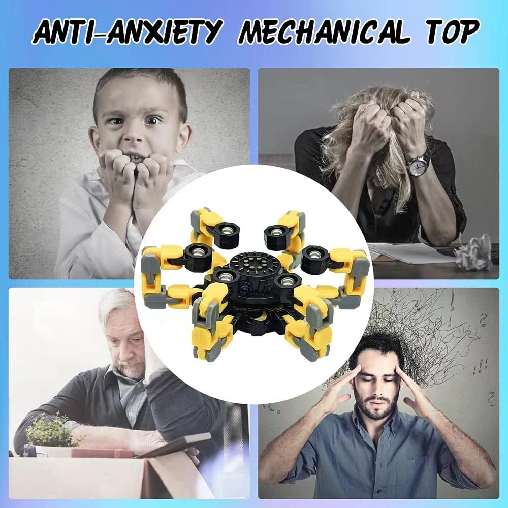 4pcs Fidget Spinners for kids&Adults Transformable Fingertip Gyros for Girls Boys Stress Reliefs Toys for ADHD Astium for Kids Easter Basket Stuffers Gifts Fidget Toys 4pc