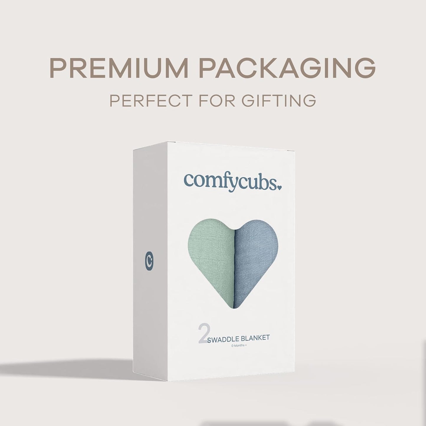 Comfy Cubs Muslin Swaddle Blankets Pack of 2 - 47 x 47 Inch Soft Cotton Baby Blanket Set, Large Multipurpose Wraps for Newborns - Self-Soothing Swaddles for Newborns - Pacific Blue & Fern