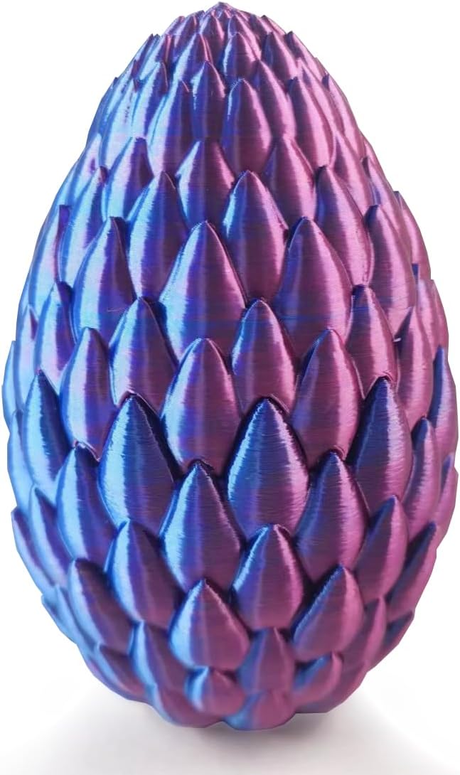 3D Printed Dragon in Egg,Full Articulated Dragon Dragon with Dragon Egg,Flexible Joints Suitable for Administrative Desk (Blue&Violet)