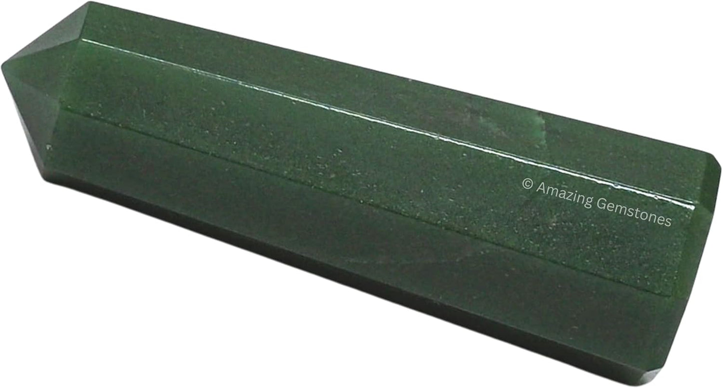 Amazing Gemstone Green Aventurine Crystal Towers ~ Natural Healing Crystal Point Obelisk for Reiki Healing and Crystal Grid (3- Inch)