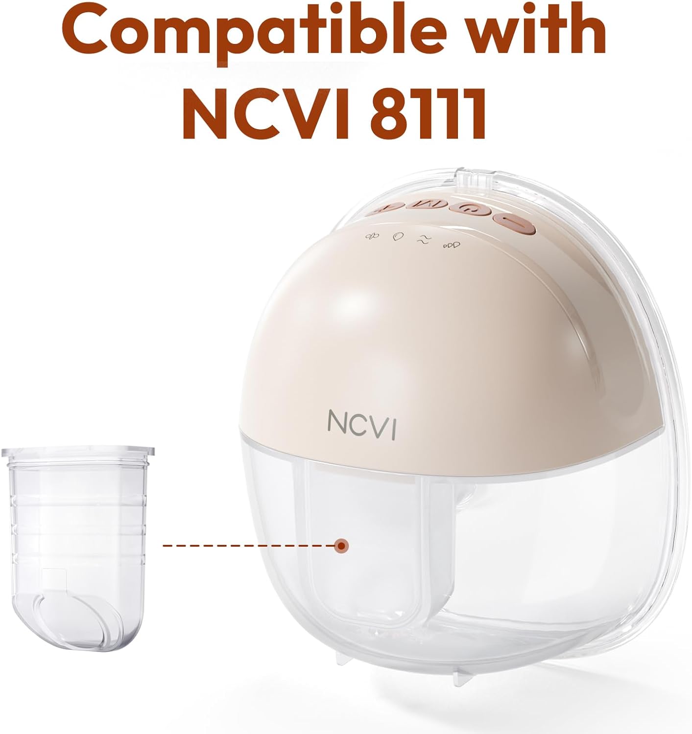 NCVI Replacement Diaphragm Compatible with Hands Free Breast Pump 8111, Original Wearable Breastfeeding Pump Accessories, BPA Free, 2 PC