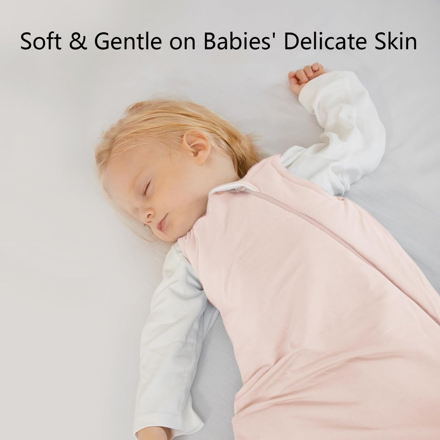 BubblePanda Rayon Made from Bamboo Sleep Sack 6-12 Months 0.5 Tog Soft Lightweight Toddler Sleep Sack for Babies 2-Way Zipper Wearable Blanket Baby 6 Months