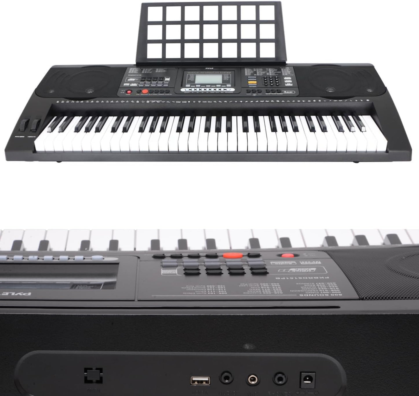 Pyle 61-Key Digital Karaoke Keyboard Piano – Portable Electronic Music Keyboard with Stand, Stool, Mic Input, Stereo Speakers, Record & Playback, Teaching Functions & Case Bag