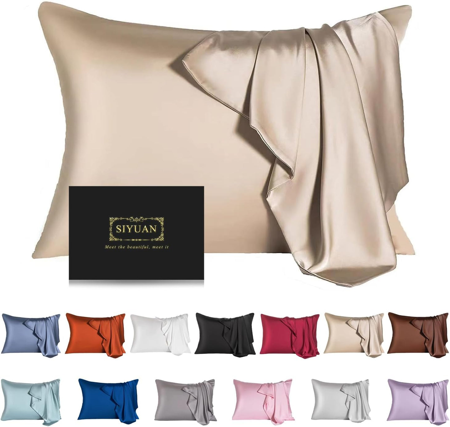 Mulberry Silk Pillowcase for Hair and Skin,Toddler Size Kids Silk Pillow Case with Hidden Zipper,Allergen Proof Dual Sides Soft Breathable Smooth Silk Pillow Cover(Toddler,Champagne)