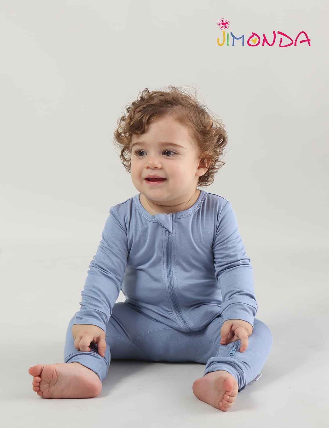 Jimonda Baby Romper Boys Girls Bamboo Pajamas 2-Way Zipper Footless Unisex Long Sleeve Sleepers Sleep and Play 0-24 Months