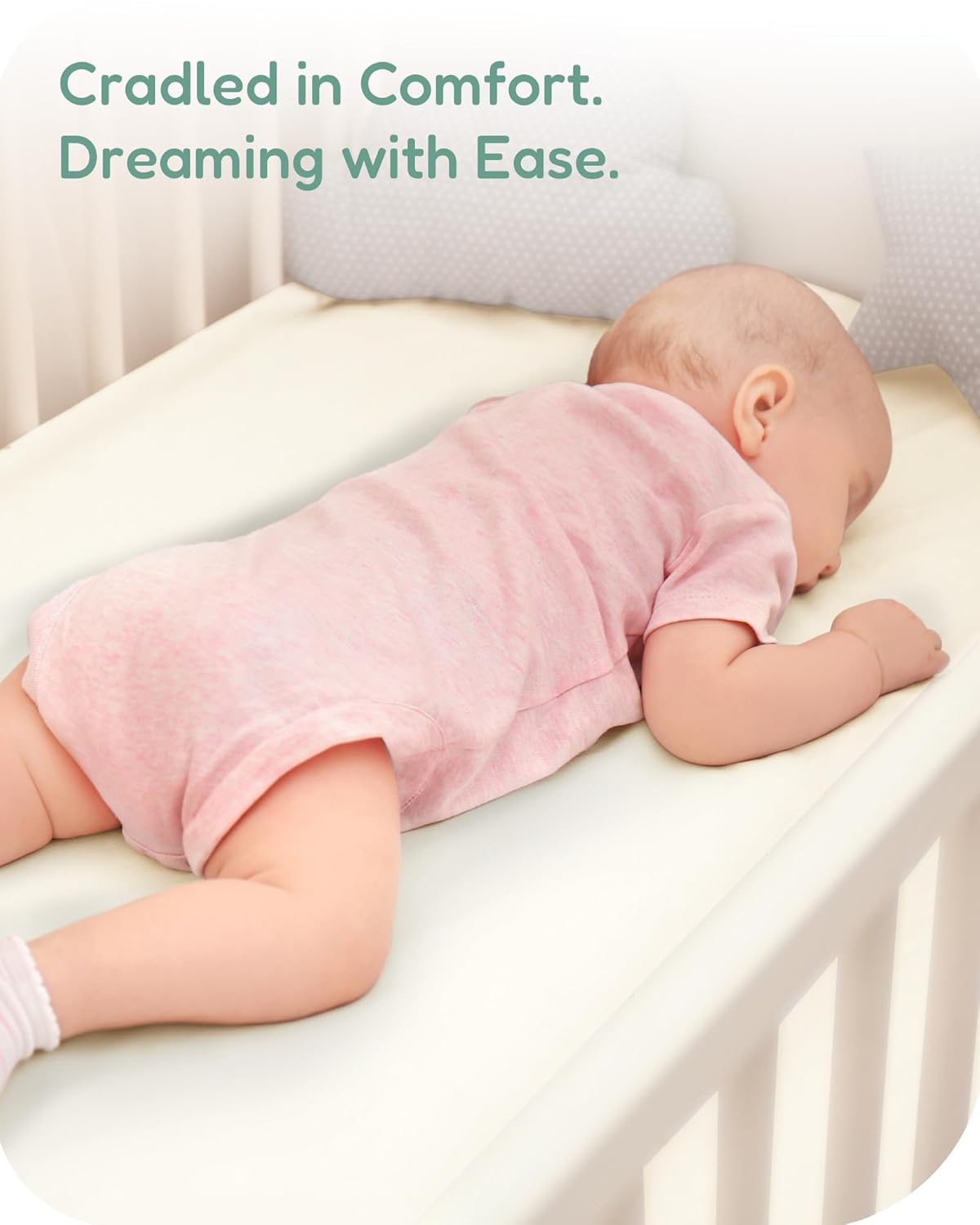 Baby Crib Sheets Boy Girl for Standard Crib Mattress - Pink Vintage Floral&Beige, Soft Jersey Knit, Breathable and Cozy, Fits 28''x52''x9'' Deep Pocket