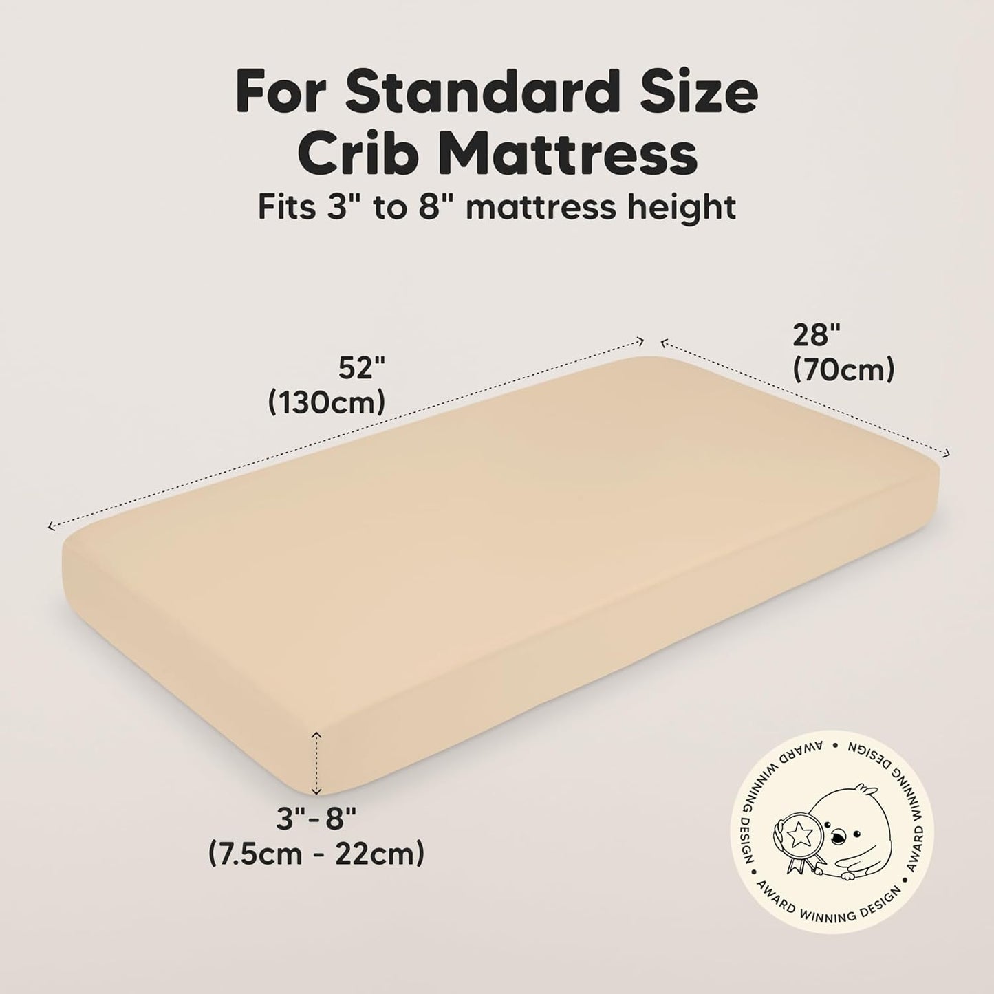 KeaBabies 2-Pack Baby Crib Sheets for Boys, Girls - 52x28 Viscose Derived from Bamboo Toddler Bed Sheets Neutral, Fitted Crib Mattress Cover for Standard Baby Bedding, Soft & Cozy (Rust)