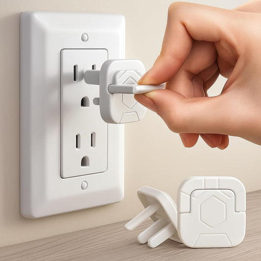 30 Pack Outlet Covers Baby Proofing with Pull Handle- Plug Covers Baby Proofing- White Baby Proof Outlet Covers 3 Prong Child Proof Outlet Cover- Shock Prevent Plug Protectors Baby Proof Plug Covers