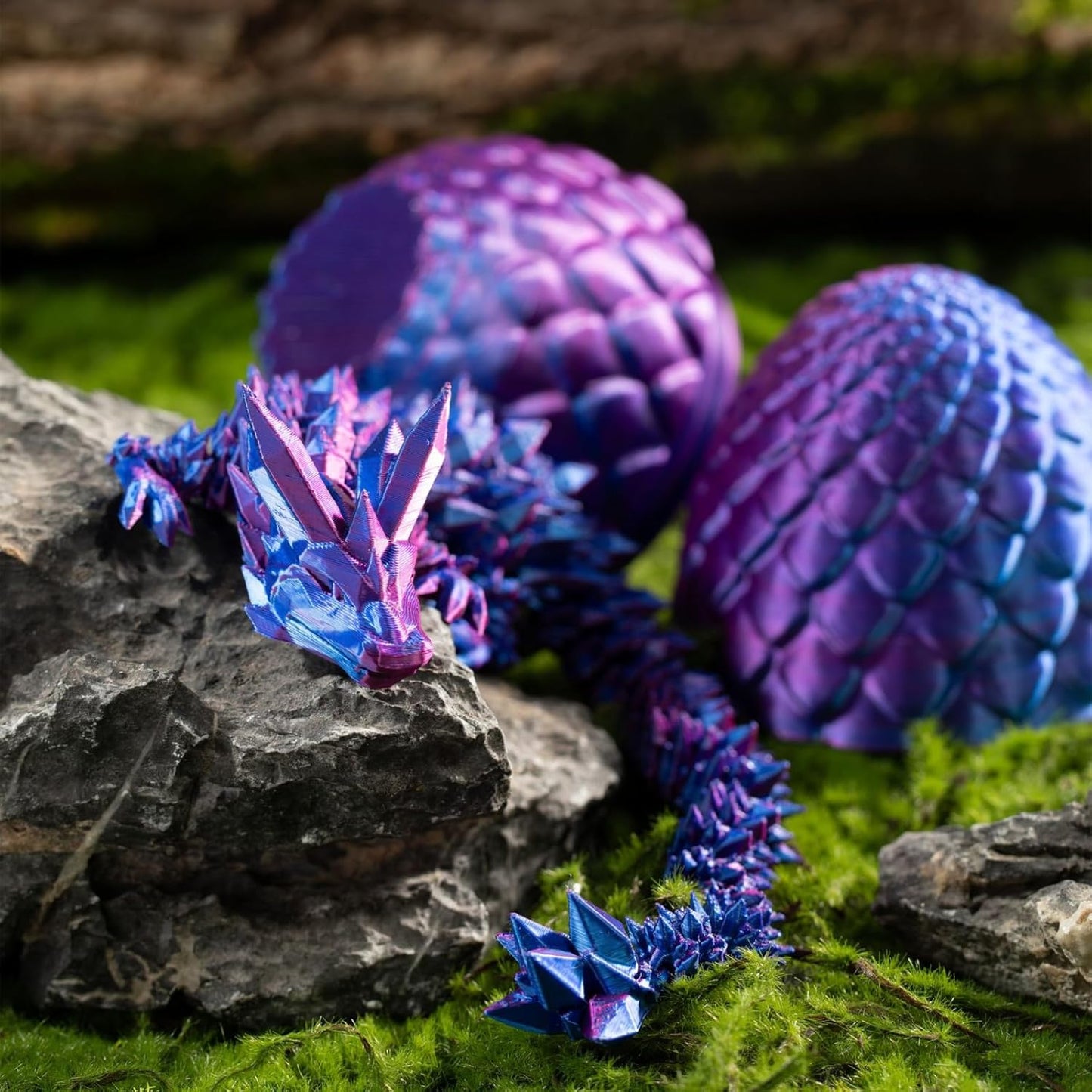 3D Printed Dragon Egg,Mystery Crystal Dragon Fidget Toys,Articulated Dragon,Home Desk Decor Easter Surprise Dinosaur Eggs,Adults Fidget Toys for Autism/ADHD