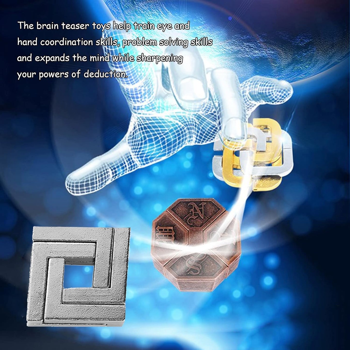 22 pcs IQ Test Puzzle Metal Wire Puzzles Mind Game Educational Toys High Difficulty Brain Teaser Puzzle Toy for Kids and Adults - Explore Creativity and Problem Solving. Gift Desk Puzzles