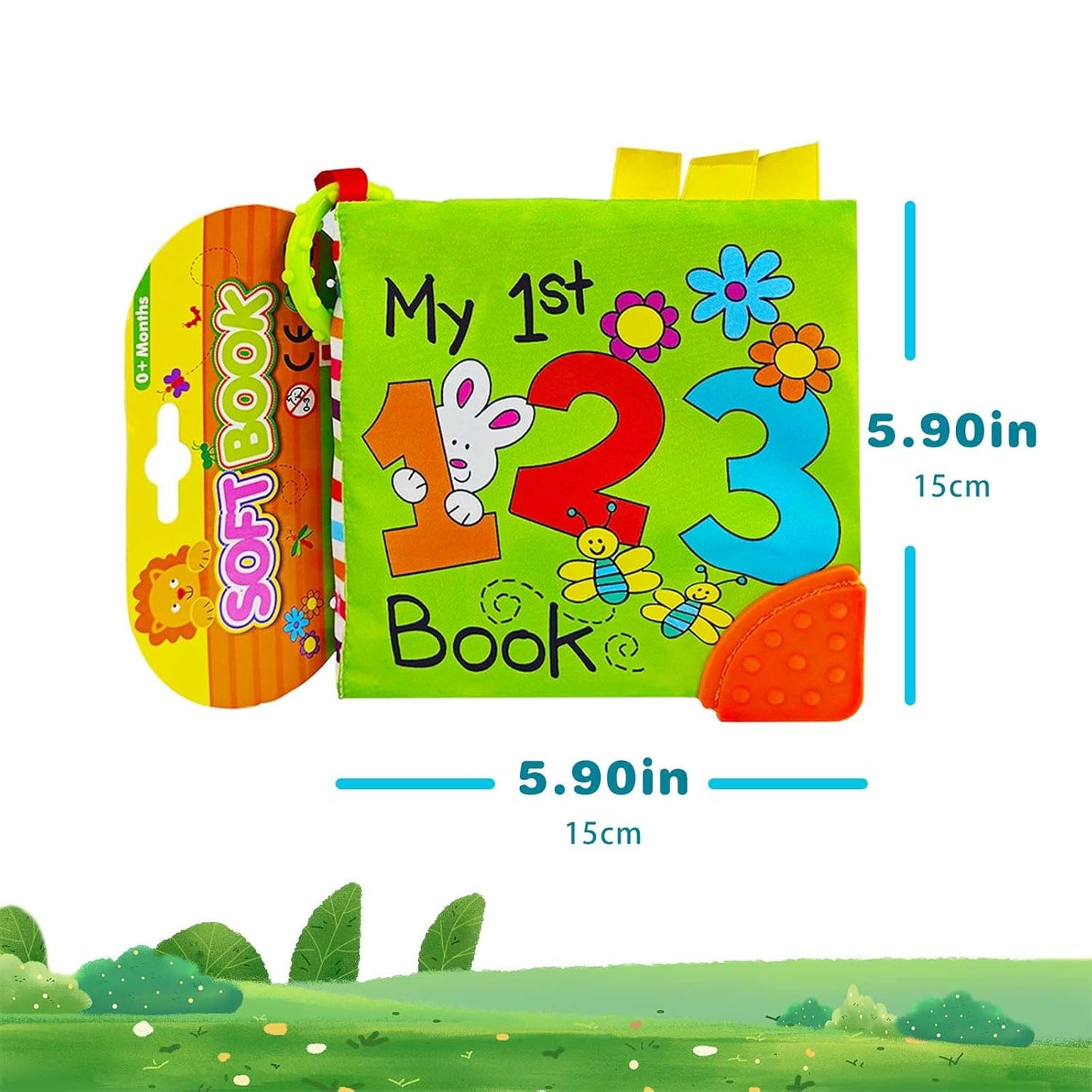 123 Book,Baby Soft Books Toys, Feel Crinkle Cloth Book for Infant Baby 0-3-6-12 Months