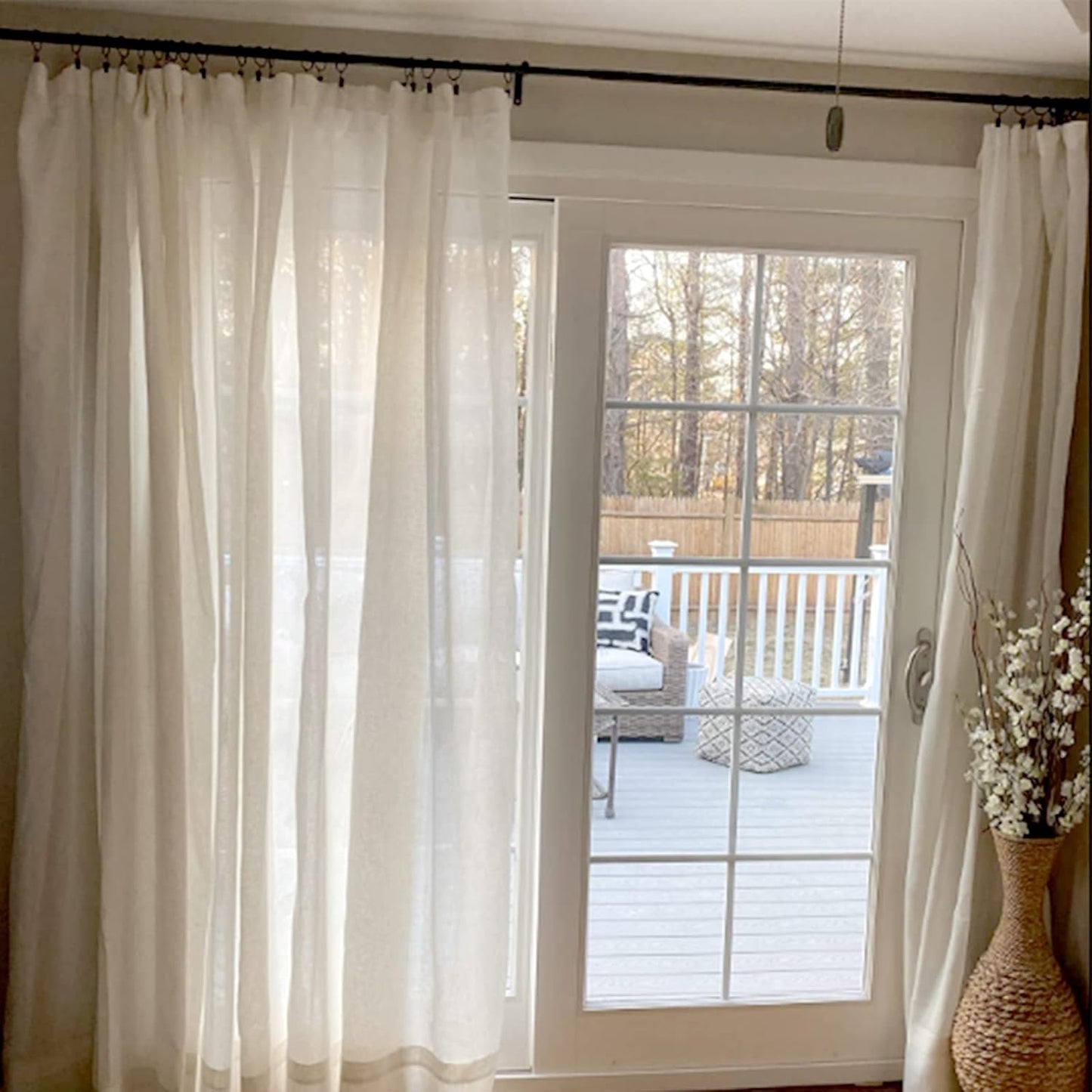 44 Pack Black Curtain Rings with Clips, Curtain Hooks Hangers Clip Rings for Hanging Drapes Bows Hat, Drapery Rings 1 in I D, Fits up to 5/8 in Diameter Curtain Rod.