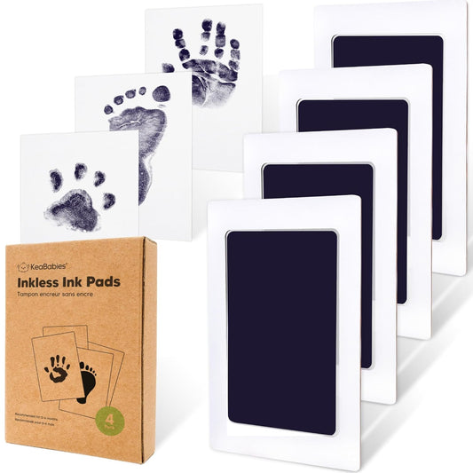 4-Pack Inkless Baby Hand and Footprint Kit - Mess Free Ink Pad for Newborn Keepsake, Dog Nose & Paw Print Kit, Clean Touch Ink Pad for Baby Hand & Footprints, Ideal New Mom Gifts (Twilight)