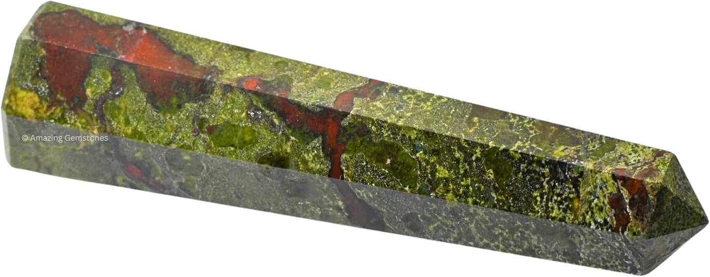 Amazing Gemstone Dragon Bloodstone Crystal Towers - Natural Healing Crystal Point Obelisk for Reiki Healing and Crystal Grid (3 Inch)