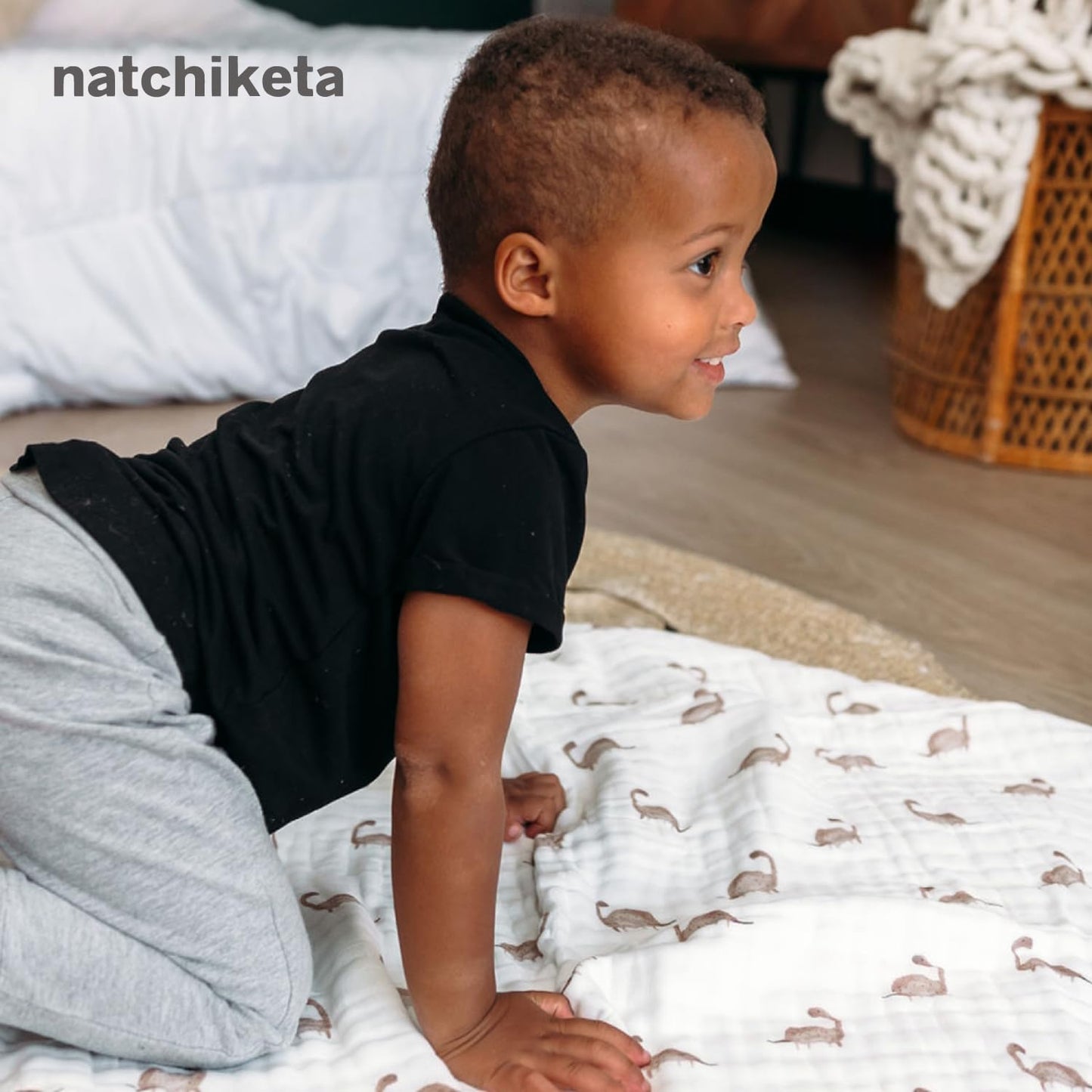 Organic Cotton Muslin Baby Blanket for Boys and Girls - Luxurious Soft Toddler Quilt for Swaddling - Gender Neutral Blankets Makes a Great Pastel Floral