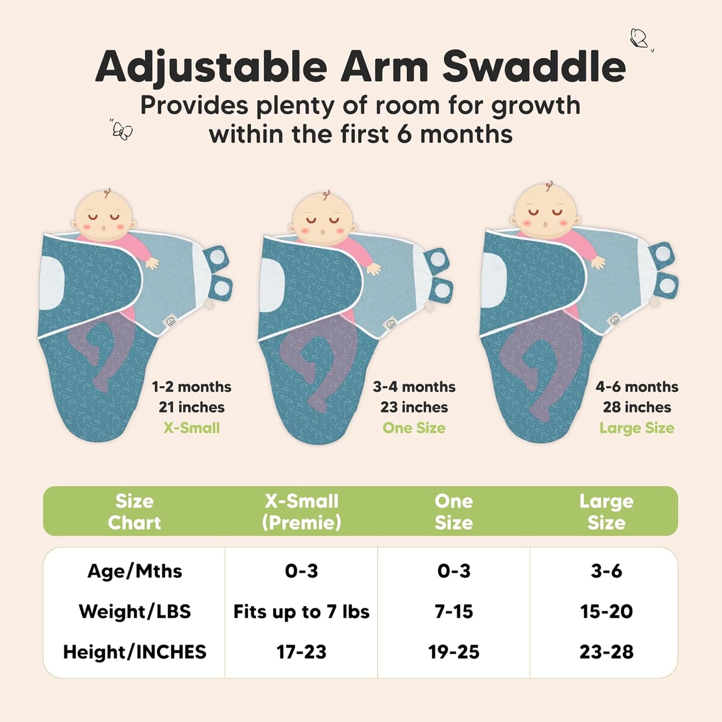 3-Pack Organic Baby Swaddle Sleep Sacks - Swaddles for Newborns, Infant 0-3 Months, Baby Girls, Boys, Soft & Snug Newborn Sleep Sack, Nursery Swaddling Blankets (Galaxy)