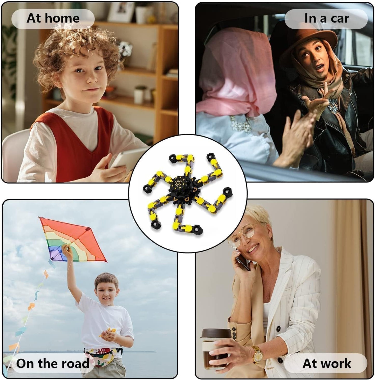 6 Pcs Deformable Robot Fidget Spinners Toys for Party Favor, Transformable Fingertip Spinner for Classroom Prizes, Christmas Valentine Gifts Goodie Bag Stocking Easter Basket Stuffers for Kids