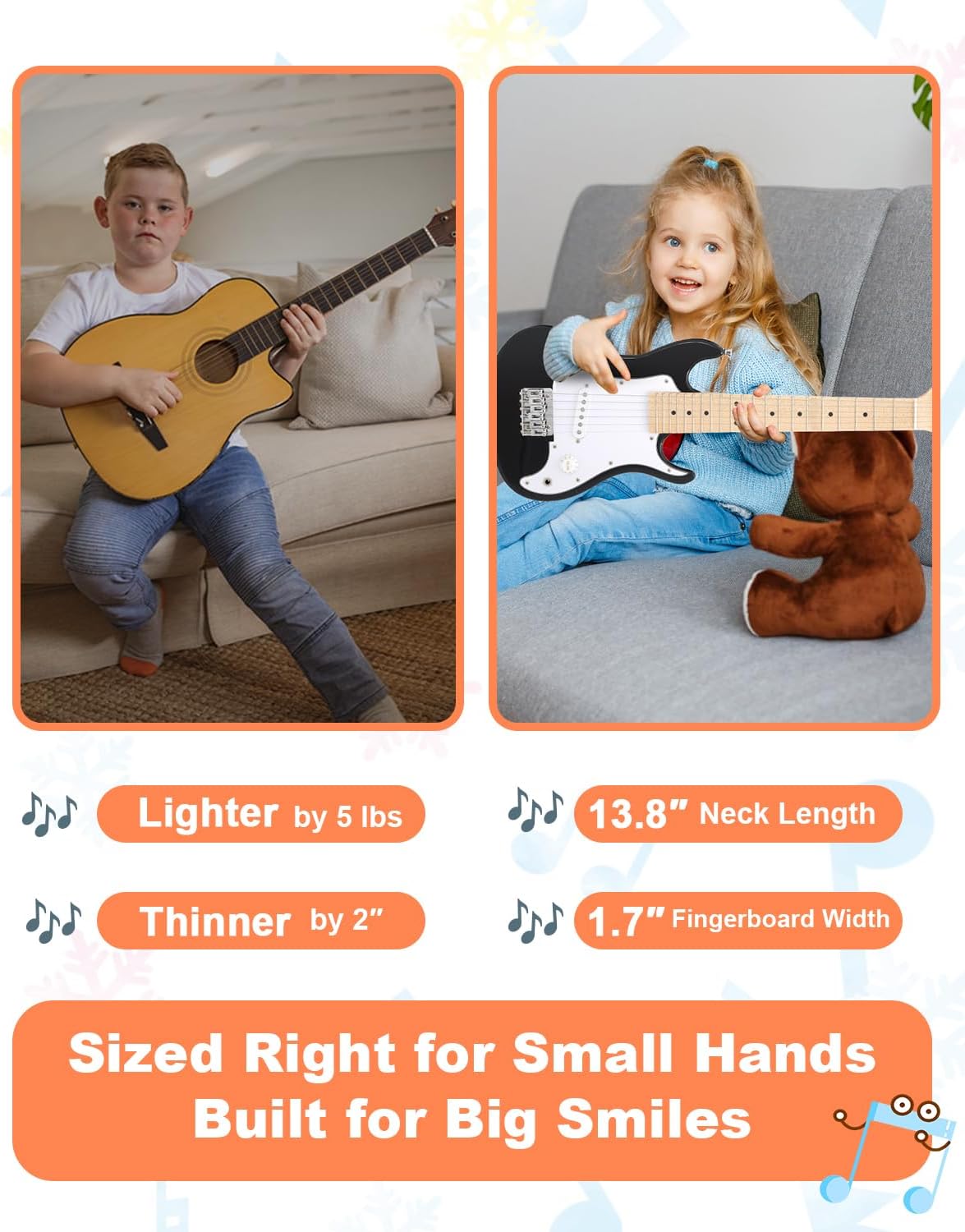 30 Inch Kids Electric Guitar Kit Beginner Complete Bundle with Smooth Fingerboard, Lightweight Design for Child, 5W Practice Amp, Gig Bag, Tuner, Strap, Cable, Picks, Extra Strings, RST-70 Black