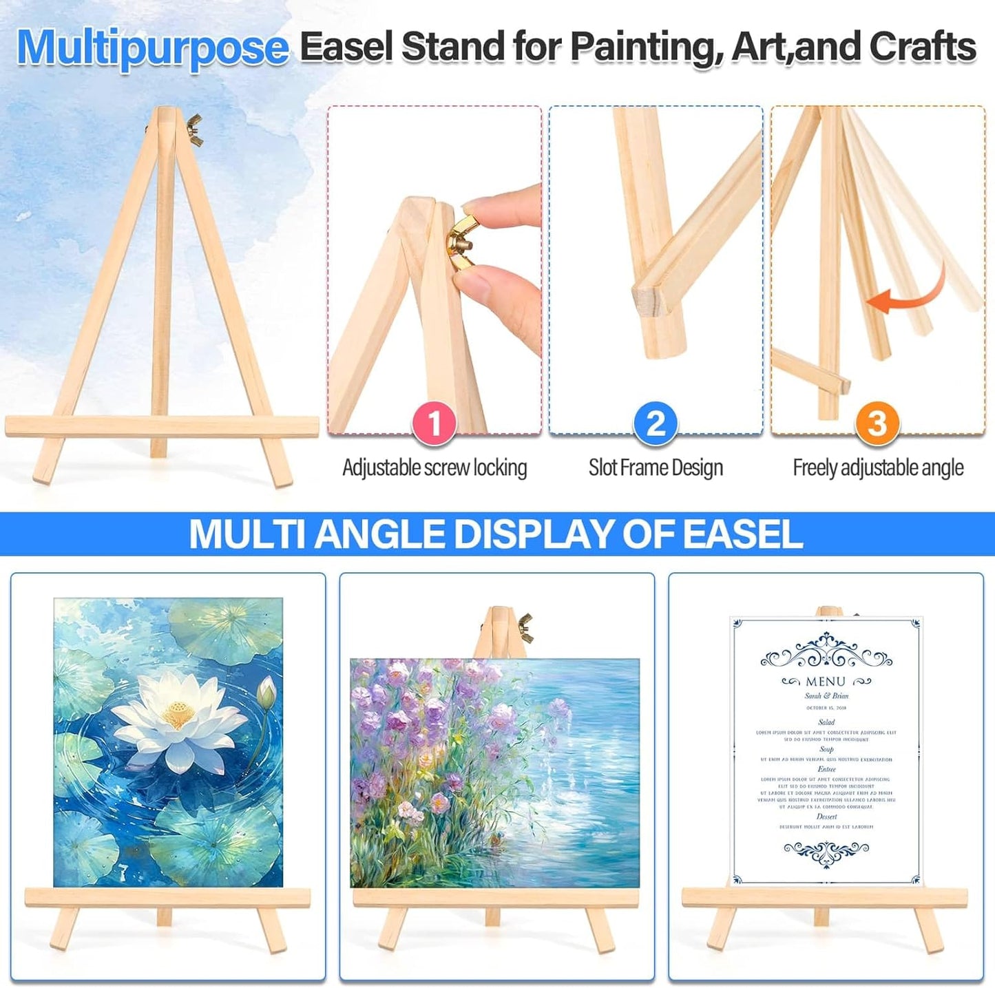 12 Pack 8x10” Canvas Boards and Round Canvas for Painting, Couple Painting Kit with Wood Easel, Acrylic Paint, Paint Brushes Set for Kids Teenagers Adults Date Night Sip and Paint Party