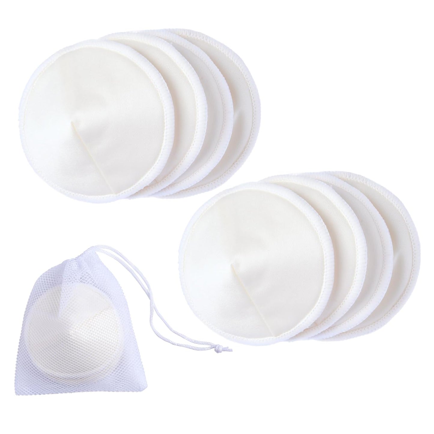 Ameda Washable Nursing Pads | 4 Pairs (8 Count) | Organic Bamboo Nursing Pads | Breastfeeding Supplies | Reusable Breast Pads for Leaking Milk | Breastfeeding Pads | Includes Mesh Laundry Bag