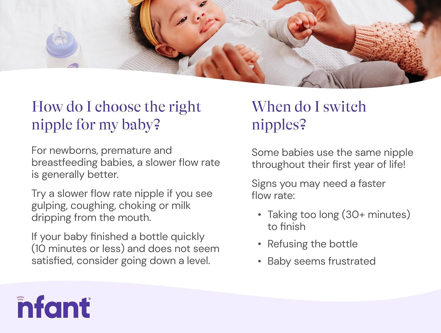 nfant | 2X Standard Flow Nipple, Blue (18ml/min), 4-Pack