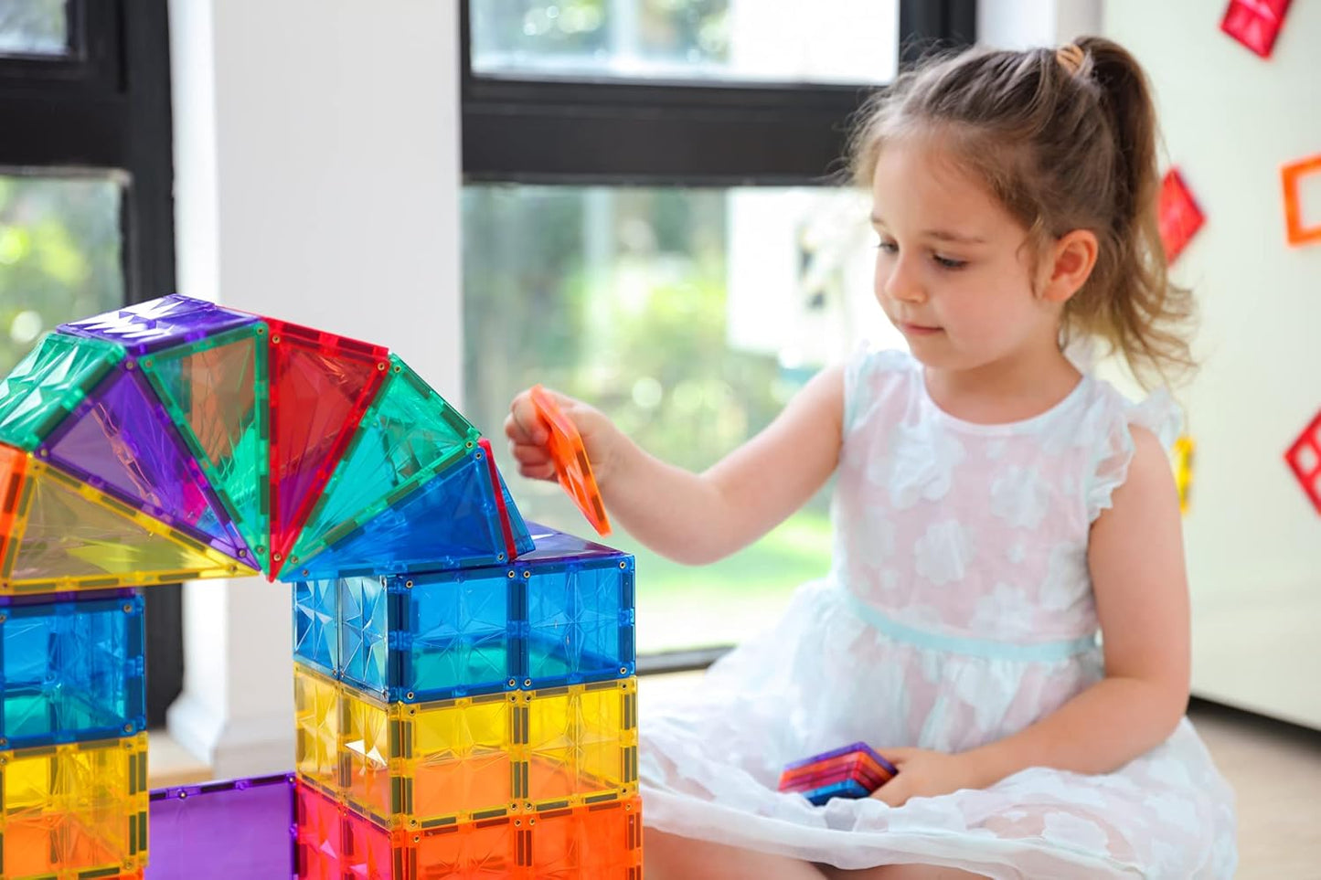 66PCS Premium MagneticTiles, MagnetTiles, STEM AUTHENTICATED, Magnetic Blocks,Polygons Magnet Set, Magnetic Building Blocks, Magnets for Kids, MagneticTile Toy Boys Girls Age 3 4 5 6 7 8