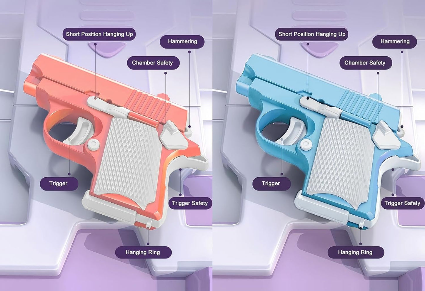 2024 New 1911 Model Radish Fun and Safe Toys,Fidget Toys Suitable for Relieving ADHD and Anxiety,Stress Relief Funny Toys for Adults,The Fun Gift for Adults and Kids (Pink&Blue / 2 PCS Pack)