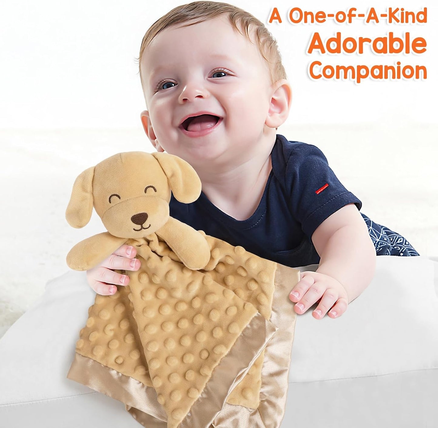 Loveys for Babies, Soft Dog Baby Security Blanket Lovies for Babies, Stuffed Animals Blankie for Newborn Infant with Baby Snuggle Toy, Boys Gilrs Gifts Unisex Puppy Security Blanket 16 Inch