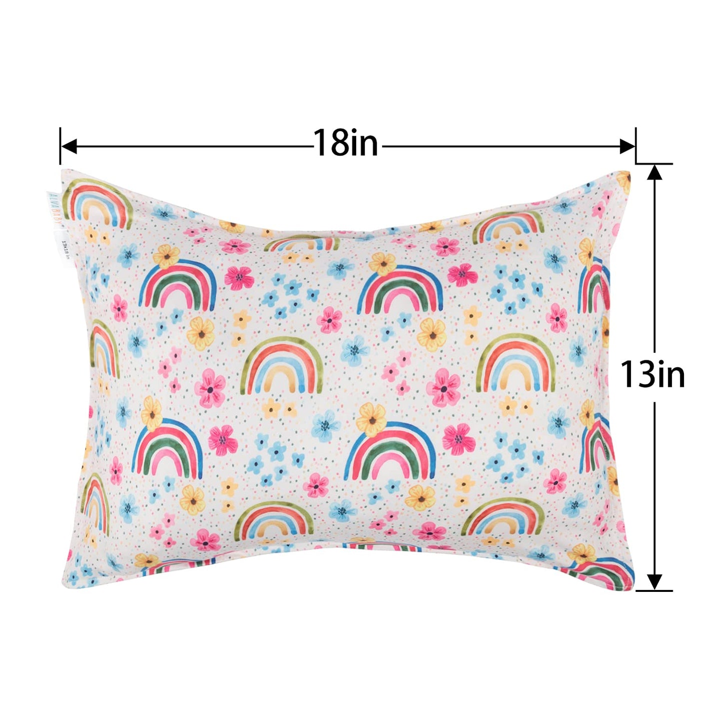ALVABABY Toddler Pillowcases Stretchy Soft Kids Pillow Cover 2 Pack Fit 13"x 18" or 12"x18" Envelope for Girl Boy Sleepy Travel