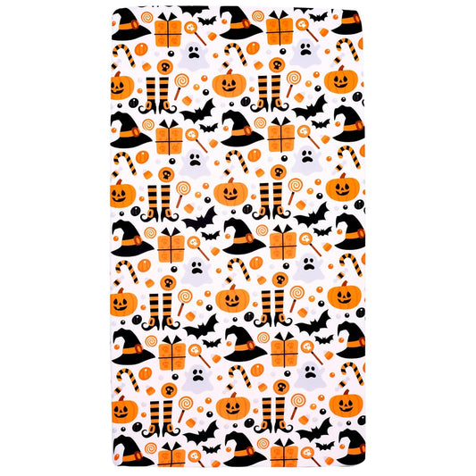 UOMNY Halloween Pumpkin Crib Sheet for Boys Girls Pumpkin Ghost Fitted Crib Sheets for Standard Crib 52 X 28 Inch Toddler Crib Mattresses Sheet