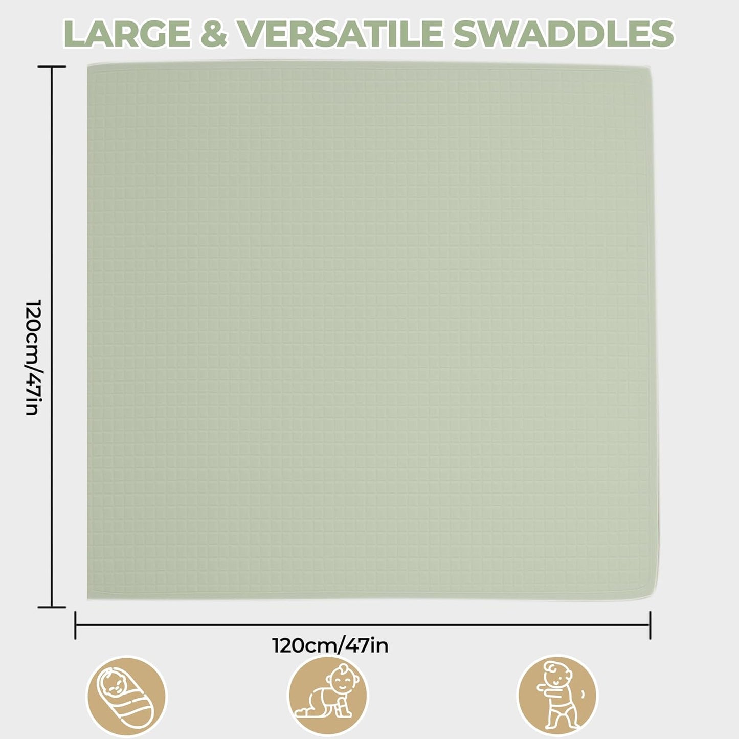 Muslin Swaddle Blankets for Newborn – 3 Pack Large 47"x47" Receiving Blankets – Soft, Breathable & Gentle – Unisex Forest Theme