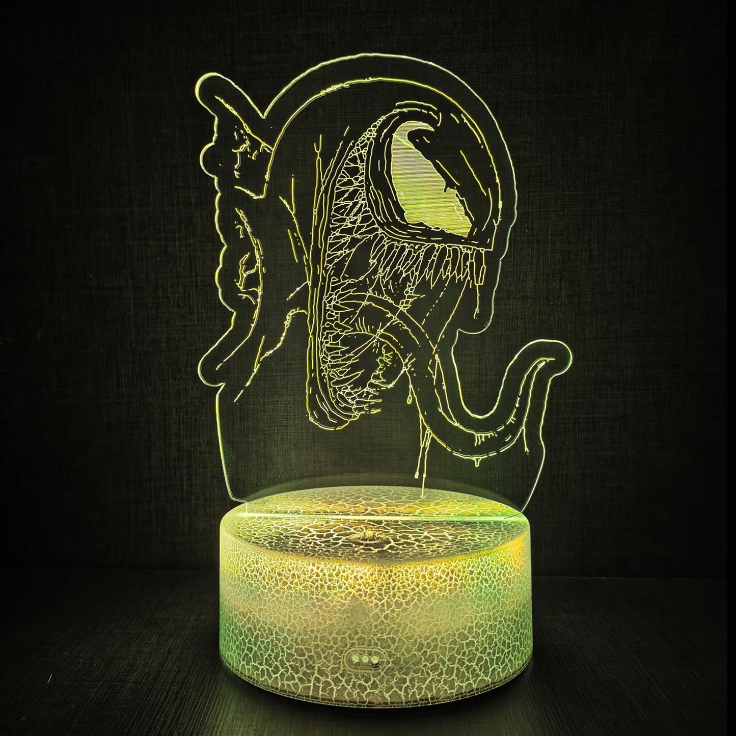 3D Night Light, Alien Monster Illusion Table Lamp with 16 Colors Remote Control Touch Lamp LED USB Night Light Desk Lamps Room Decorations Home Decor Holiday Birthday Light