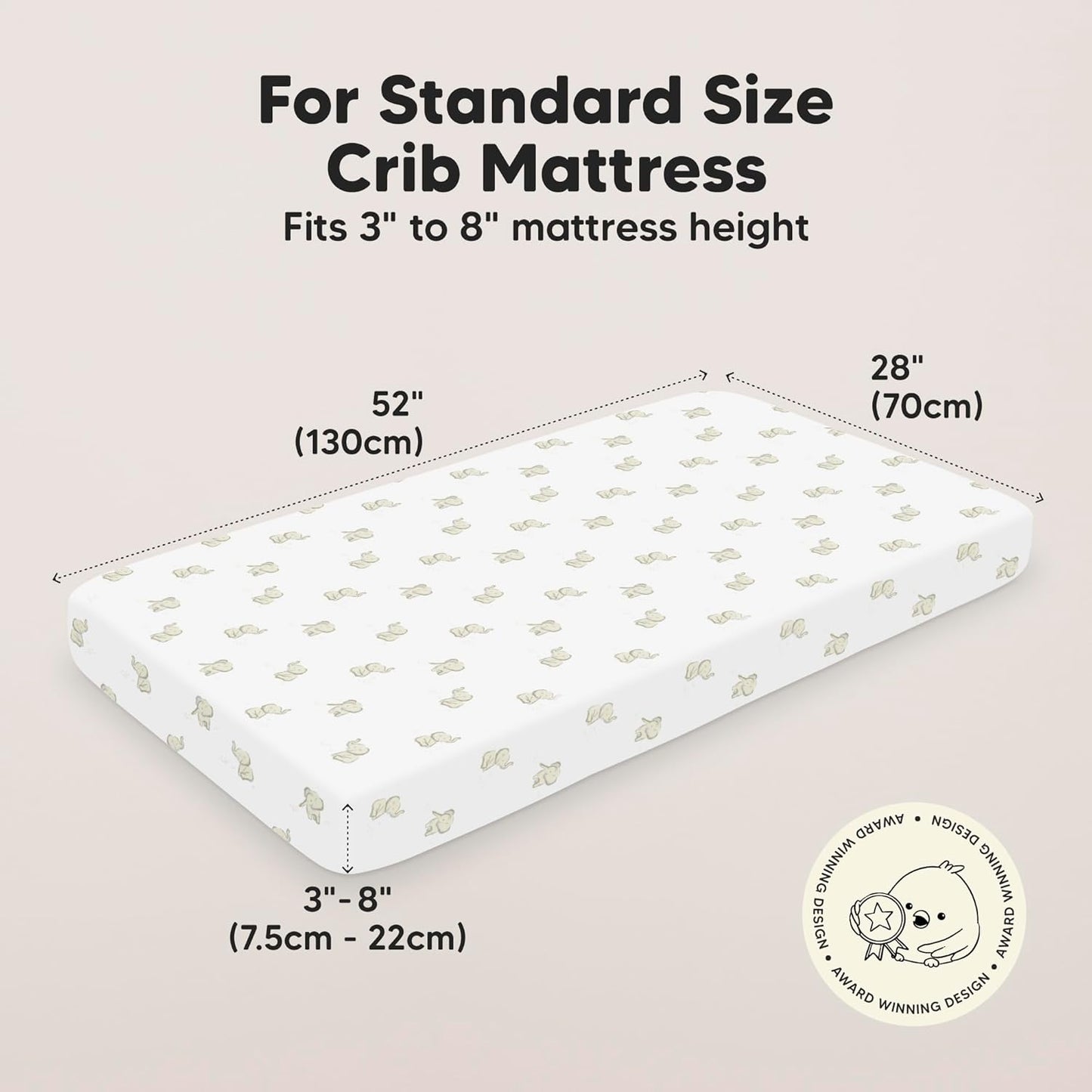 KeaBabies 2-Pack Baby Crib Sheets for Boys, Girls - 52x28 Viscose Derived from Bamboo Toddler Bed Sheets Neutral, Fitted Crib Mattress Cover for Standard Baby Bedding, Soft & Cozy (Elly)