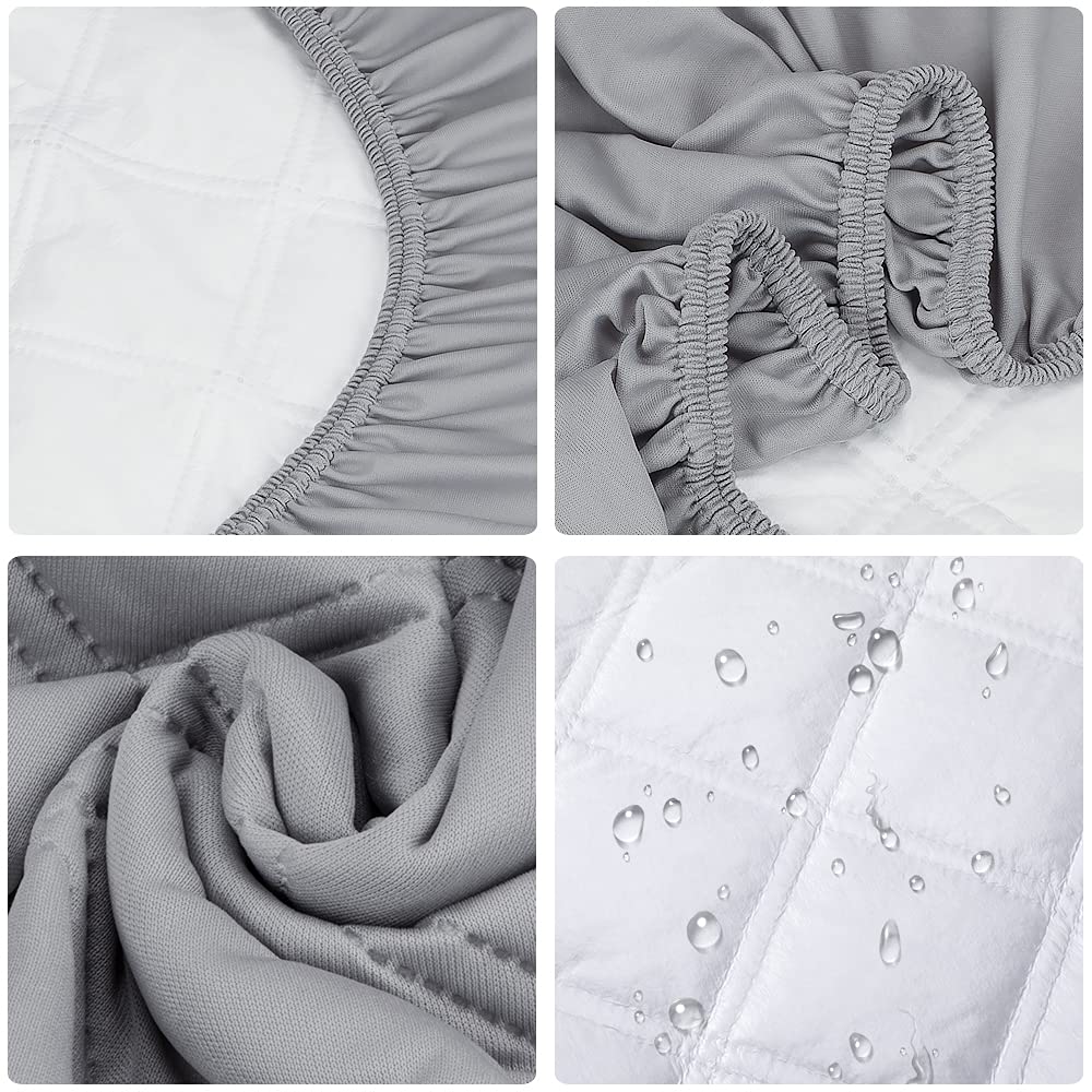 Yoofoss Waterproof Crib Mattress Protector, Quilted Fitted Crib Mattress Pad, Ultra Soft Breathable Toddler Mattress Protector Baby Crib Mattress Cover Breathable and Hypoallergenic (28''x52'')