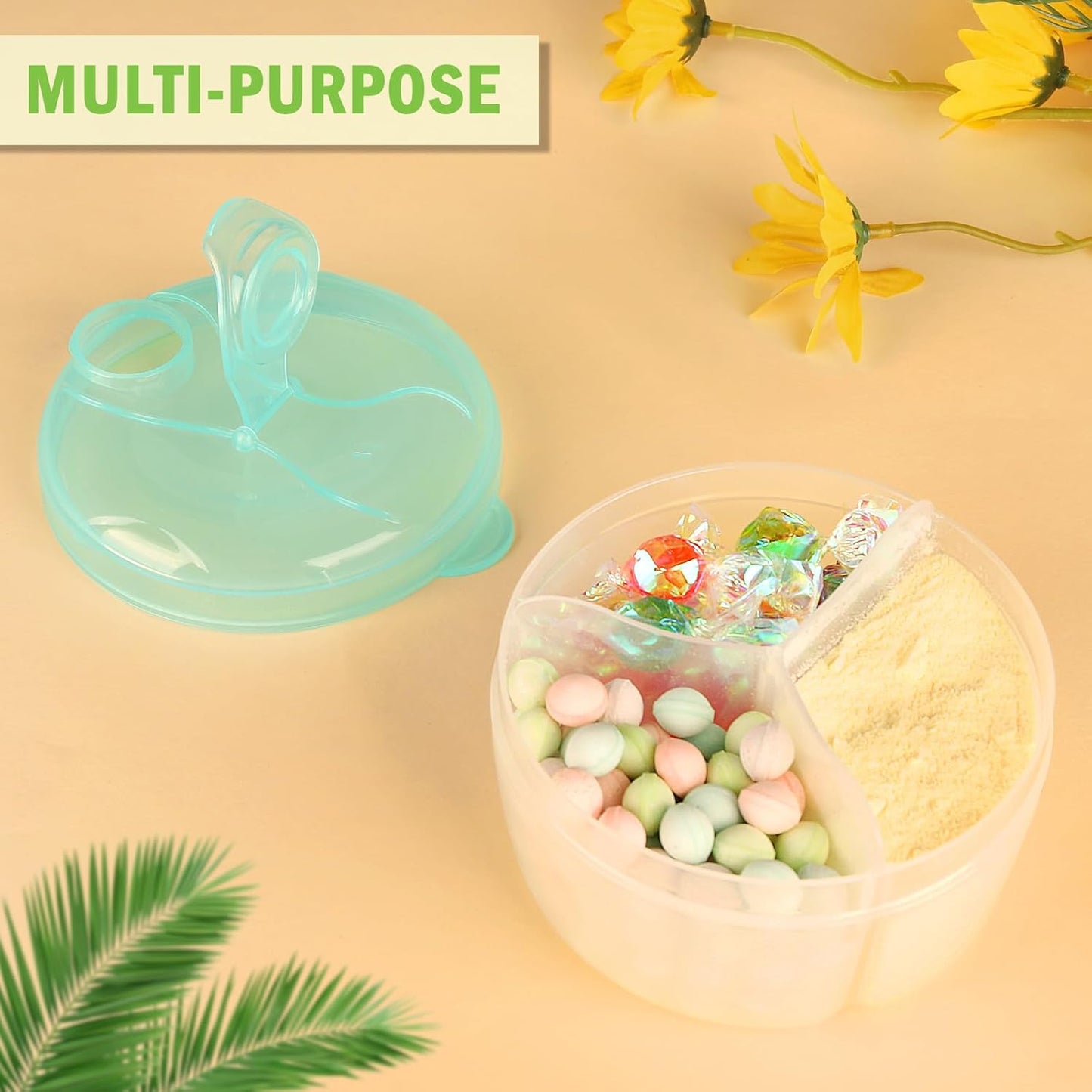 Accmor Baby Formula Dispenser On The Go, Formula Container to Go, Non-Spill Rotating Three-Compartment Formula Dispenser and Snack Storage Container for Infant Toddler Traveling