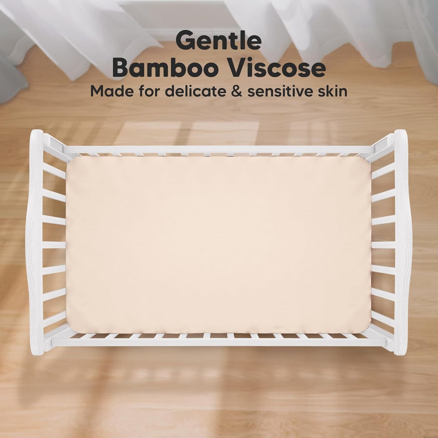 KeaBabies 2-Pack Baby Crib Sheets for Boys, Girls - 52x28 Viscose Derived from Bamboo Toddler Bed Sheets Neutral, Fitted Crib Mattress Cover for Standard Baby Bedding, Soft & Cozy (Cameo)