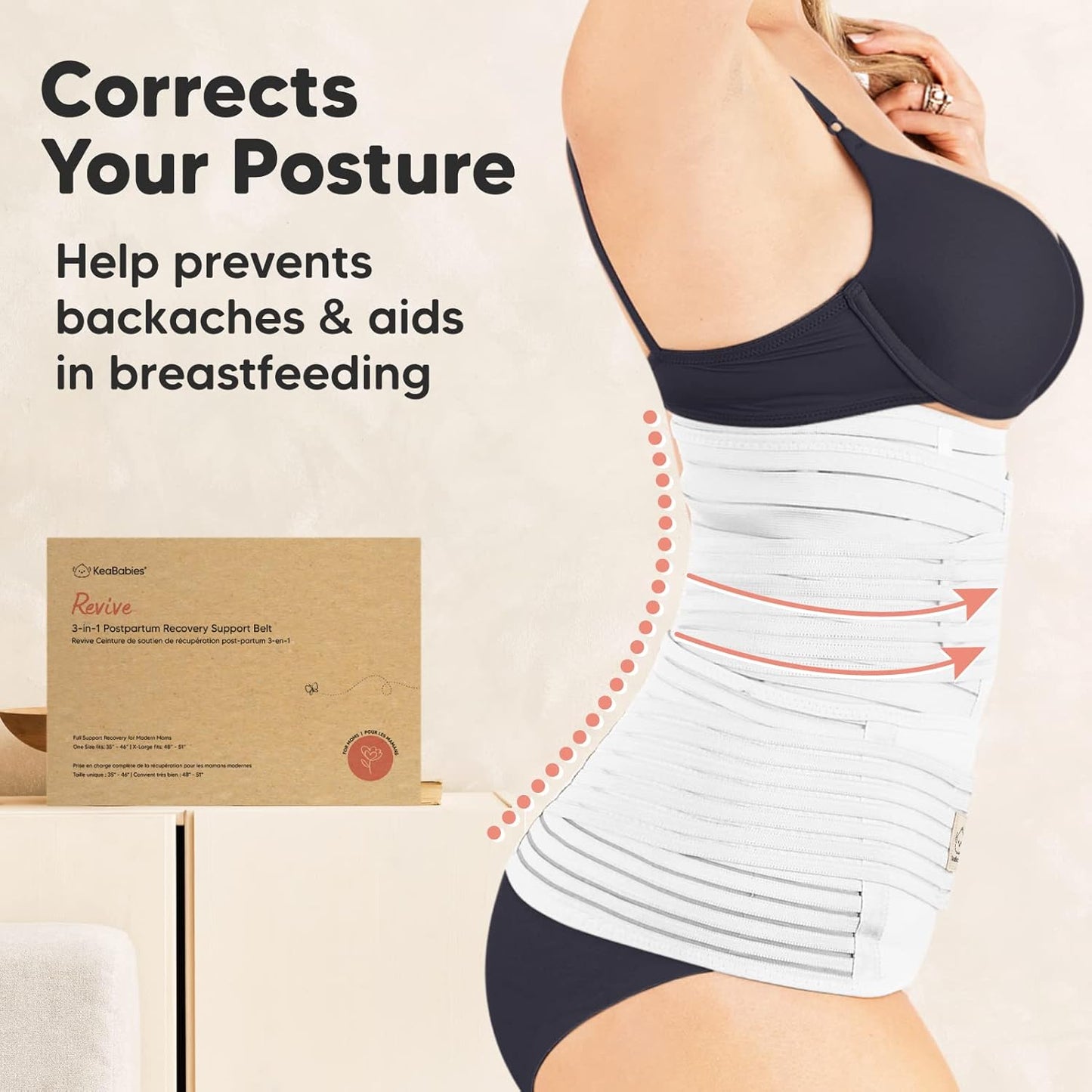 3 in 1 Postpartum Belly Support Recovery Wrap – Postpartum Belly Band, After Birth Brace, Slimming Girdles, Body Shaper Waist Shapewear, Post Surgery Pregnancy Belly Support Band (Matte White, M/L)