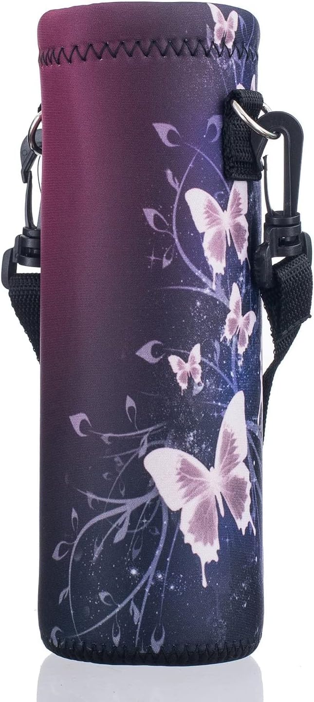 AUPET Water Bottle Sling Bag Carrier Crossbody Sleeve,Insulated Neoprene Bottle Case Holder Pouch Cover 500ML/17oz with Shoulder Strap for Walking Women Men