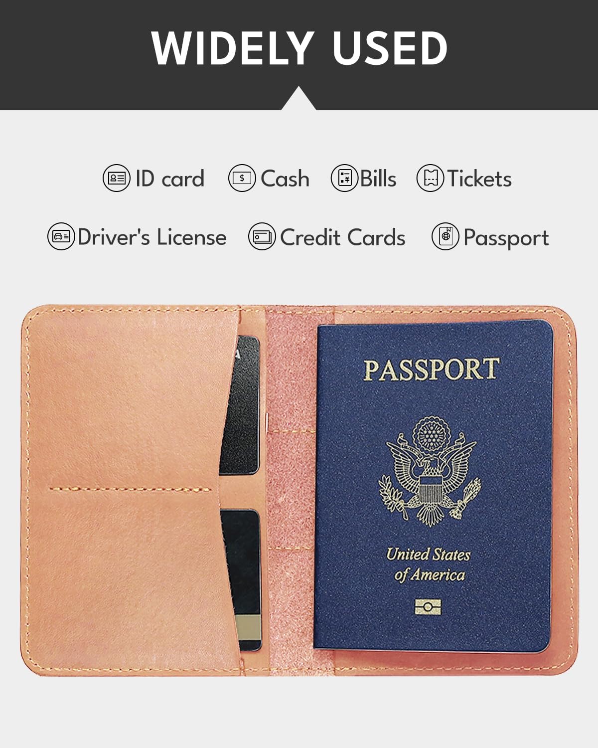 ALLIVE Passport Holder for Travel Women Men,Genuine Leather Passport Cover Wallet,Travel Must Haves Airport Essentials Travel Gifts Beige