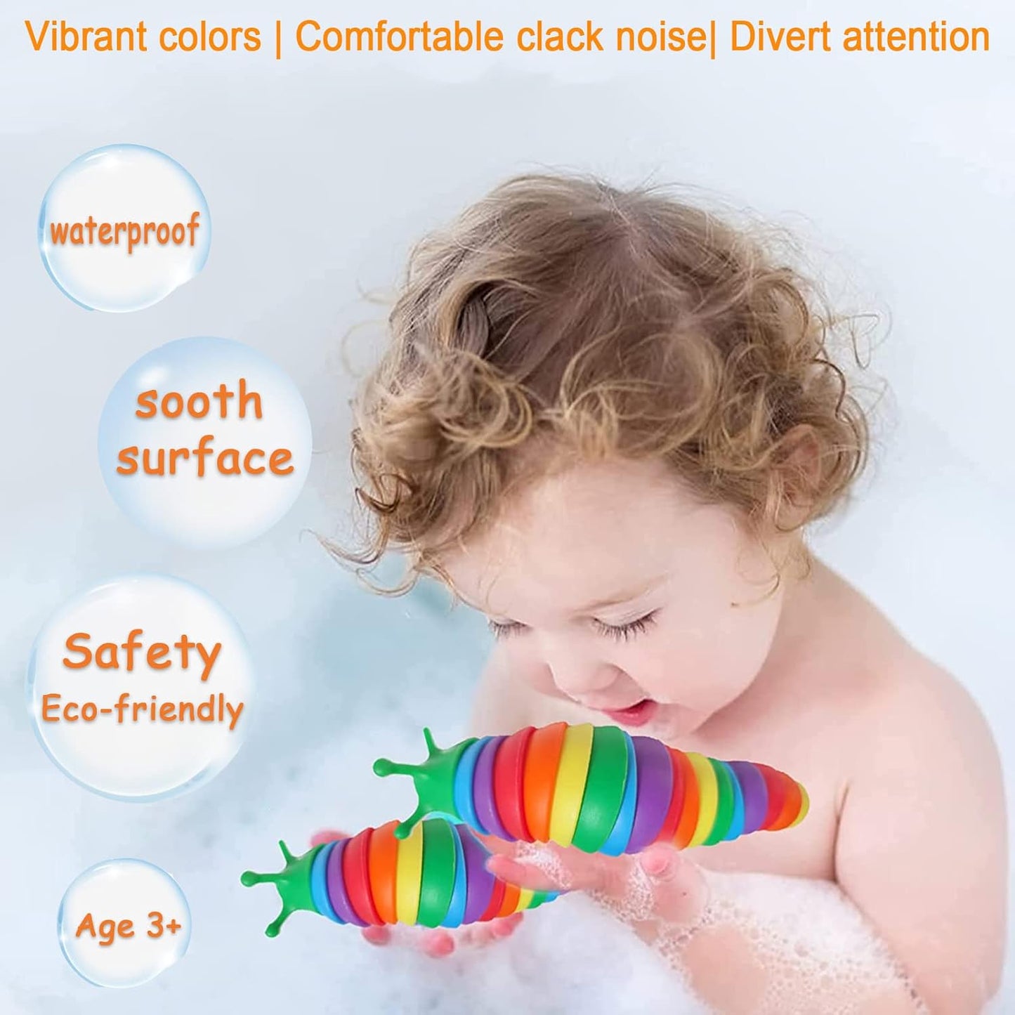 IFiwin Fidget Slug, Sensory Slug Fidget Toys for Autistic Kids & Adults, Autism Sensory Toys, Fidget Stress Toys, Christmas Stocking Stuffers, Birthday Gifts Party Favors