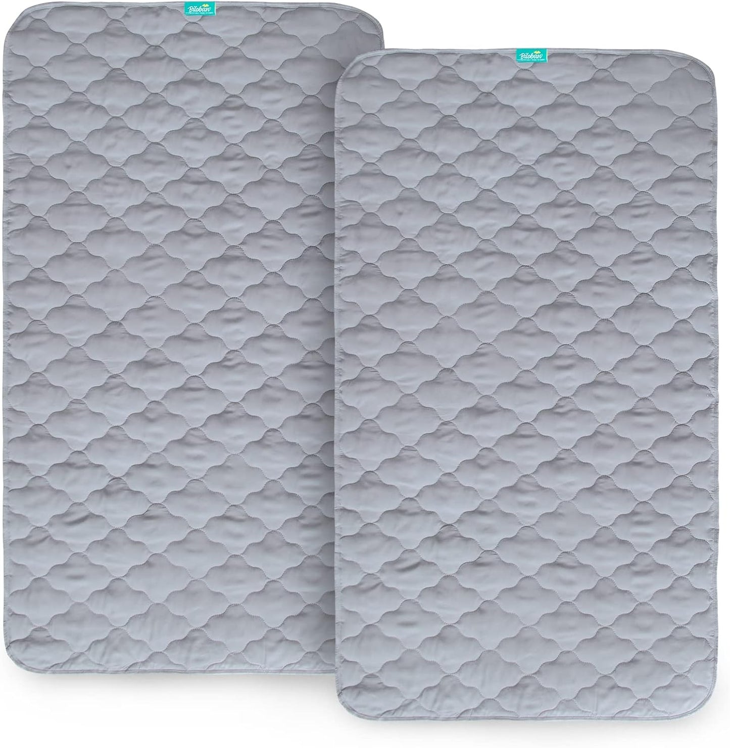 Waterproof Crib Mattress Protector Pad Cover 2 Pack 28" x 52", Anti Slip & Absorbent Waterproof Bed Pads for Standard Crib/Toddler Bed Quilted Machine Washable (Quilted Improved Thickness) Grey