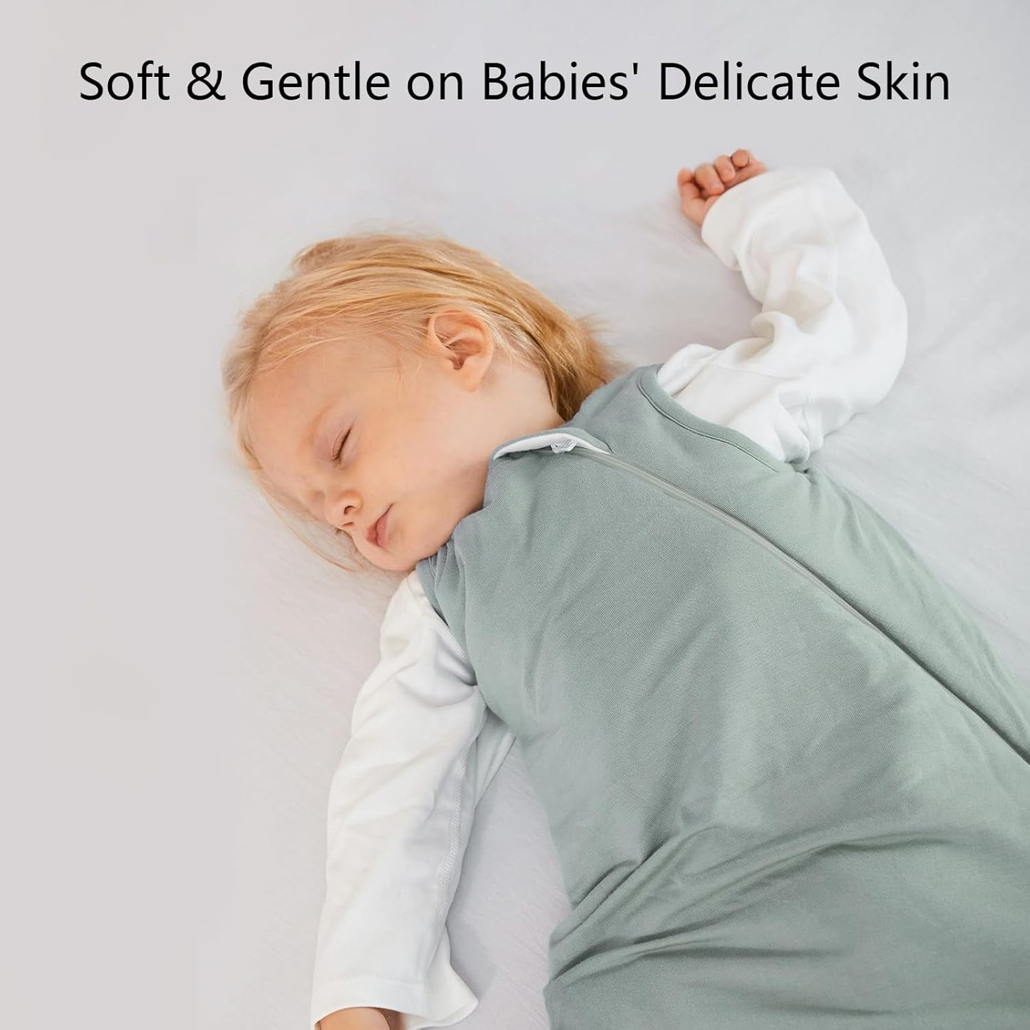 BubblePanda Rayon Made from Bamboo Sleep Sack 0-6 Months 0.5 Tog Soft Newborn Sleep Sack 3-6 Months for Infant Babies 2-Way Zipper Wearable Blanket Baby 0-3 Months