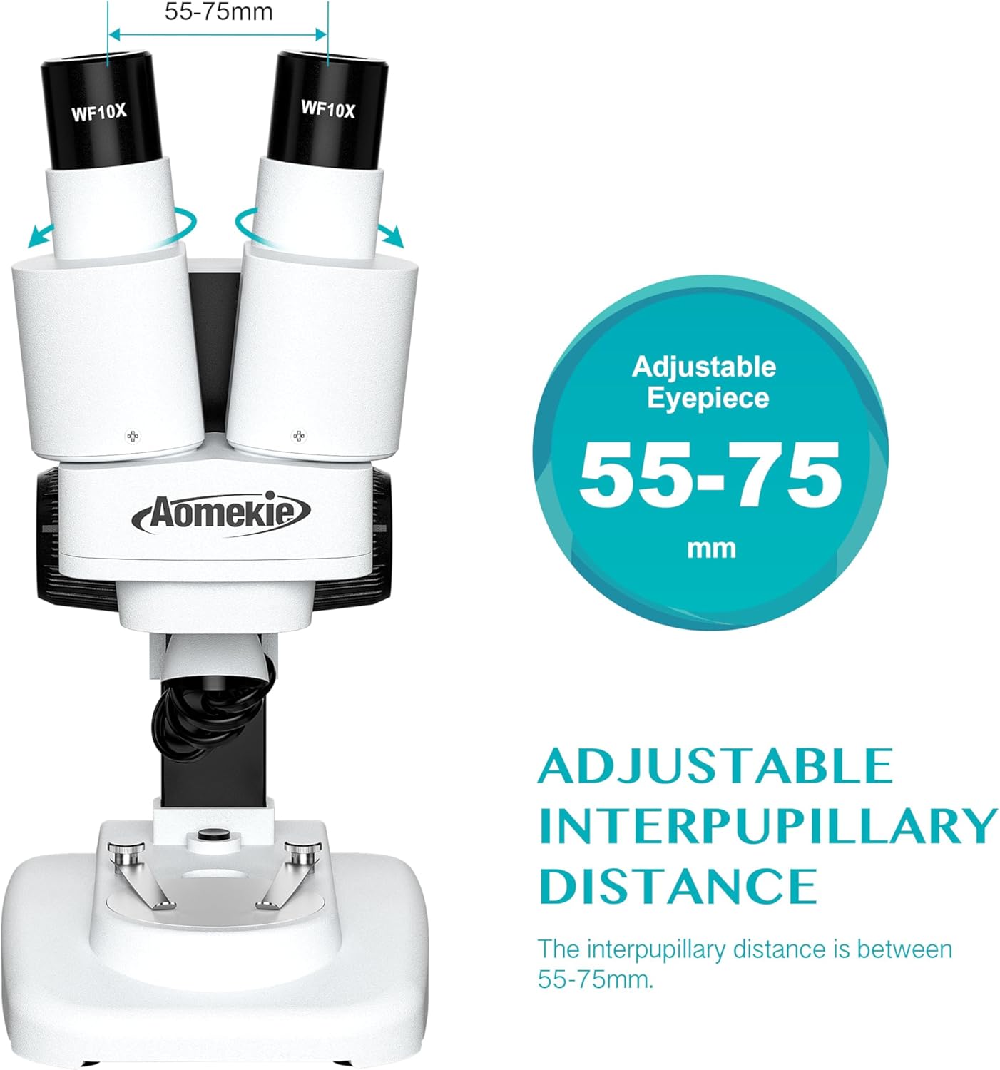 Aomekie® Microscope 20X 50X with 10Pcs Slides Insect Specimen Stereo Microscope with WF eyepieces LED Light Source Portable Stereoscope