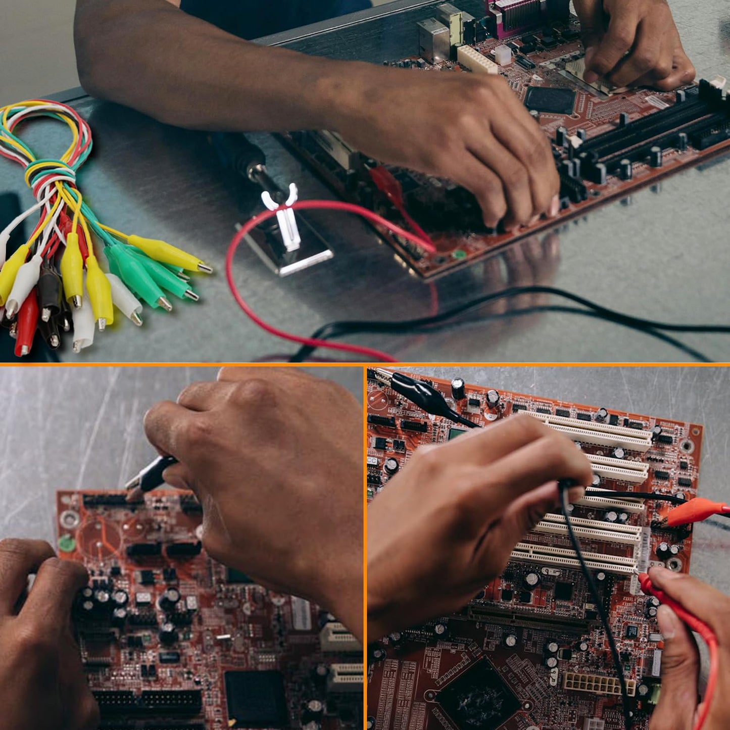 40PCS Premium Alligator Clips Electrical, Crocodile Cable, Test Leads with Test Probes, 5-Color Dual Ended Jumper Wires with Alligator Clip for Multimeter, Electric Experiments, Circuit Connection