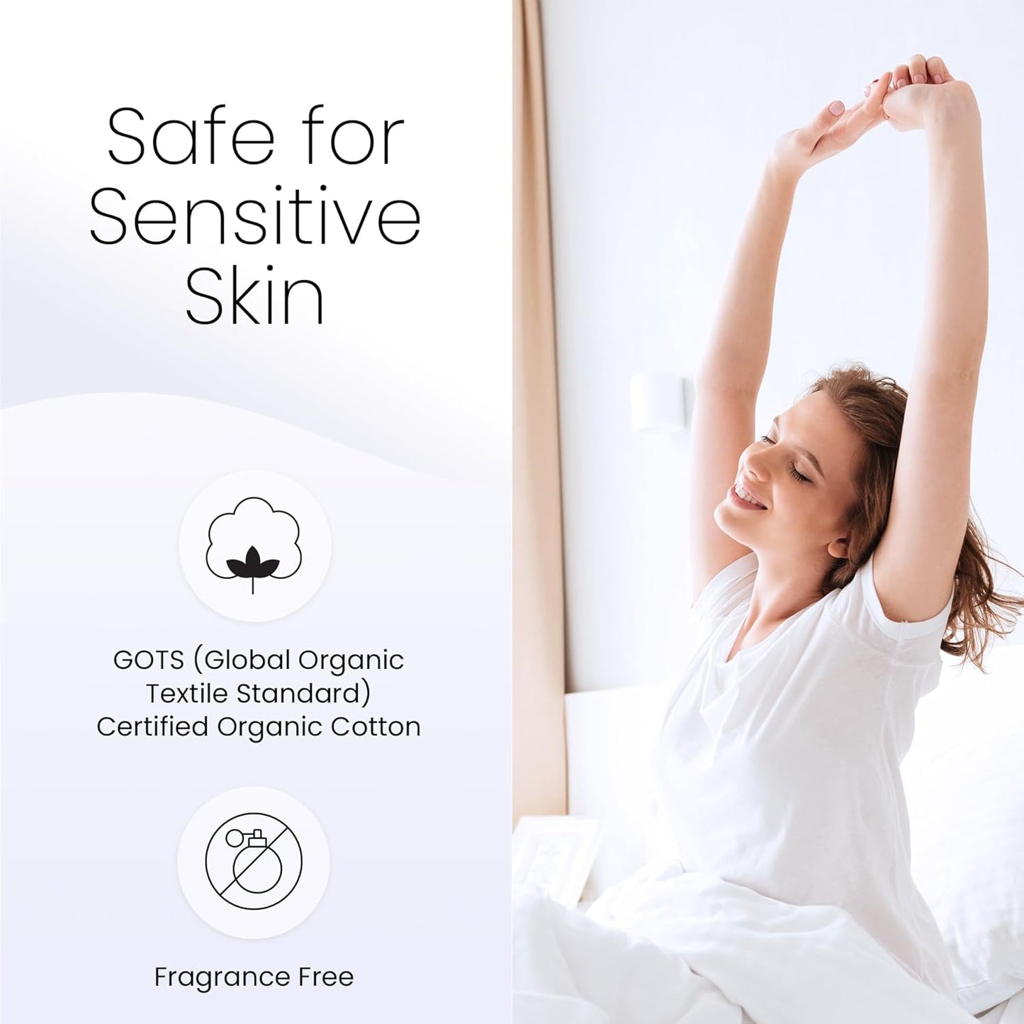 Hooga Grounding Sheet, Twin Size, Organic Fitted Grounded Sheet, Earth Connected Bedding (75"x39"x15") Pure Silver Fiber and Cotton, Grounding Cord Included. Off White