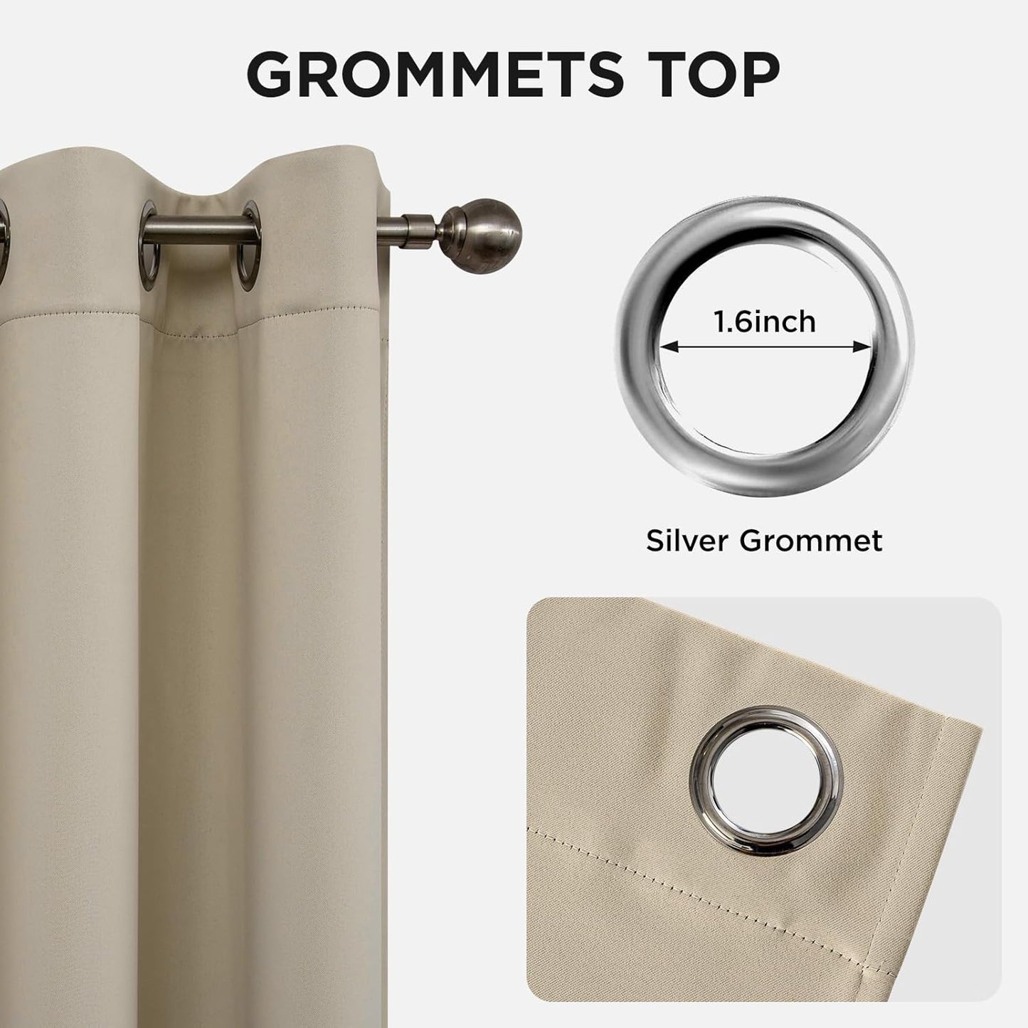 Joydeco Blackout Curtains 63 Inch Length 2 Panels Set, Thermal Insulated Long Drapes 2 Burg, Room Darkening Grommet Curtains for Living Room Bedroom Window