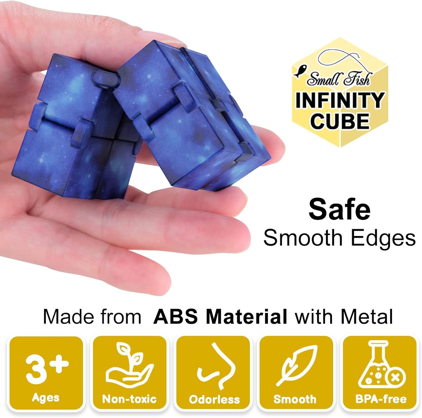Infinity Cube Toy Fidget Galaxy, Fidget Sensory Cube Toy for Kids and Adults for Stress Relief and Anti-Anxiety, Mini Gadget for Boys and Girls with Autism, ADD, and ADHD, Cool Handheld Desk Toy